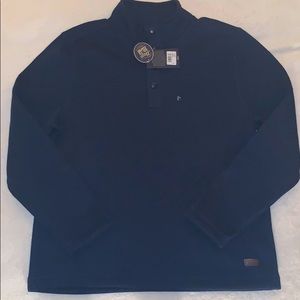 Sweater Fleece Button Mock Fall Outdoor Pullover